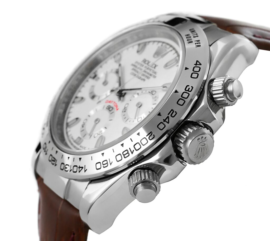 Rolex - Daytona - Leather Steel White - 116520 Replica