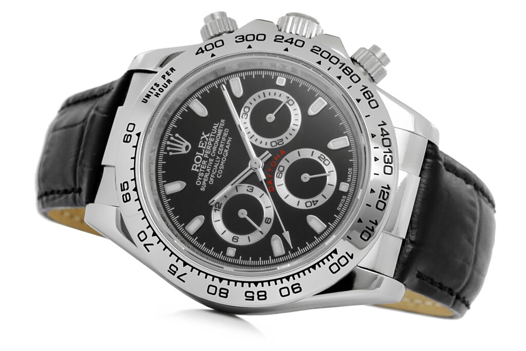 Rolex - Daytona - Leather White-Gold Black - 116519 Replica