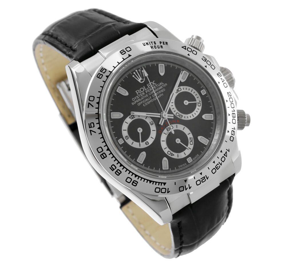 Rolex - Daytona - Leather White-Gold Black - 116519 Replica