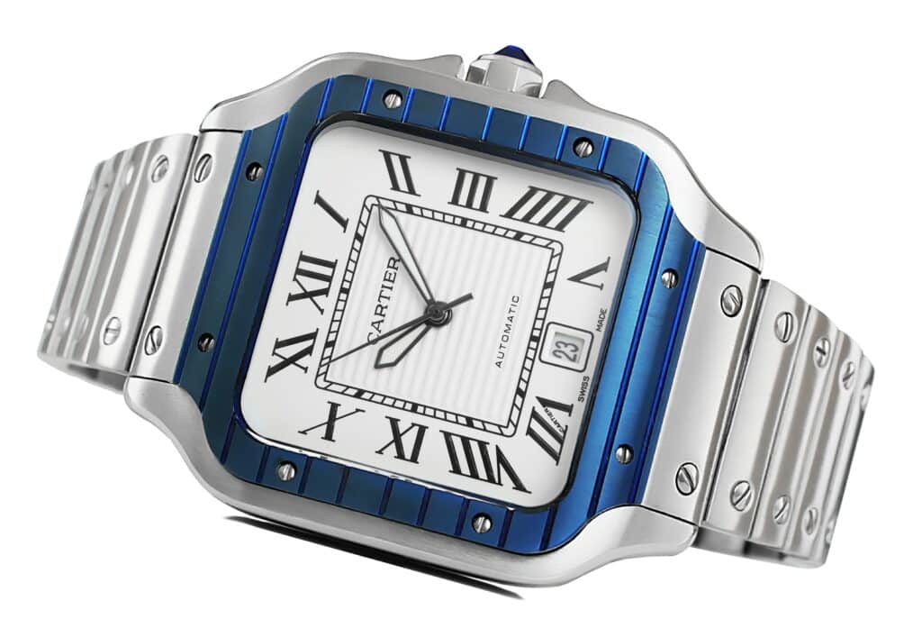 Cartier - Santos - Steel - Blue - White - wssa0047 Replica