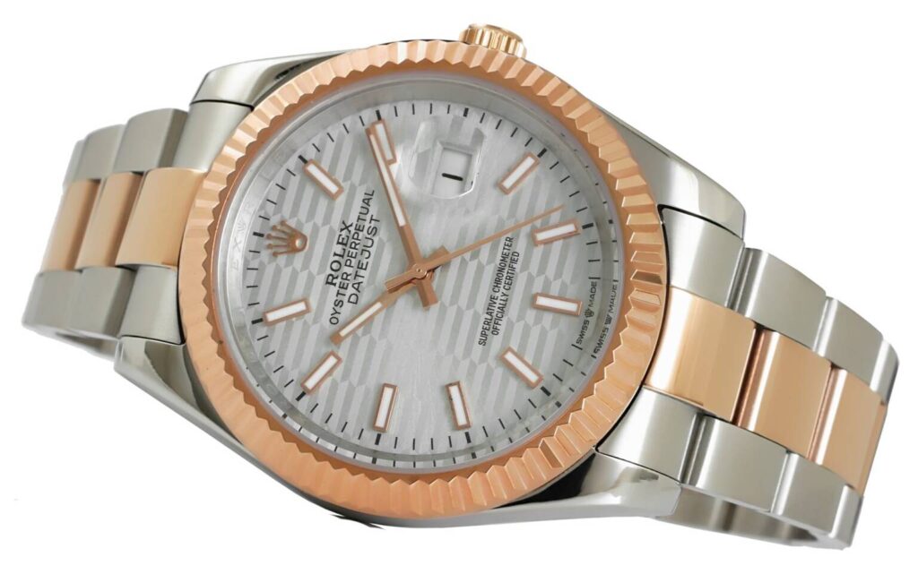 Rolex - Datejust - 41mm - Twotone - Rosegold - Oyster - Fluted - Silver - 126331-0017 Replica