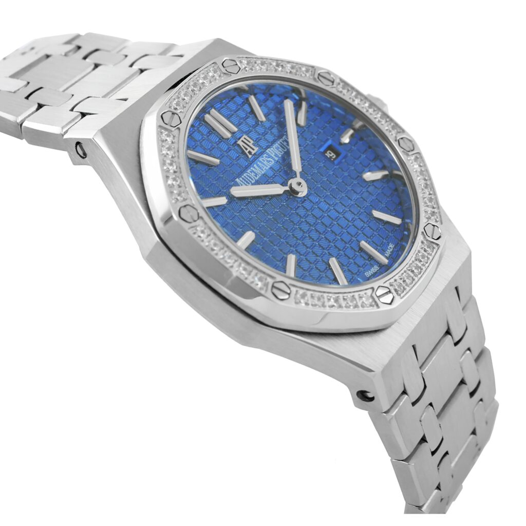 Audemars Piguet - Lady Royal Oak - 77451ST.ZZ.1361ST.03 -  Steel Diamonds Ice Blue Replica