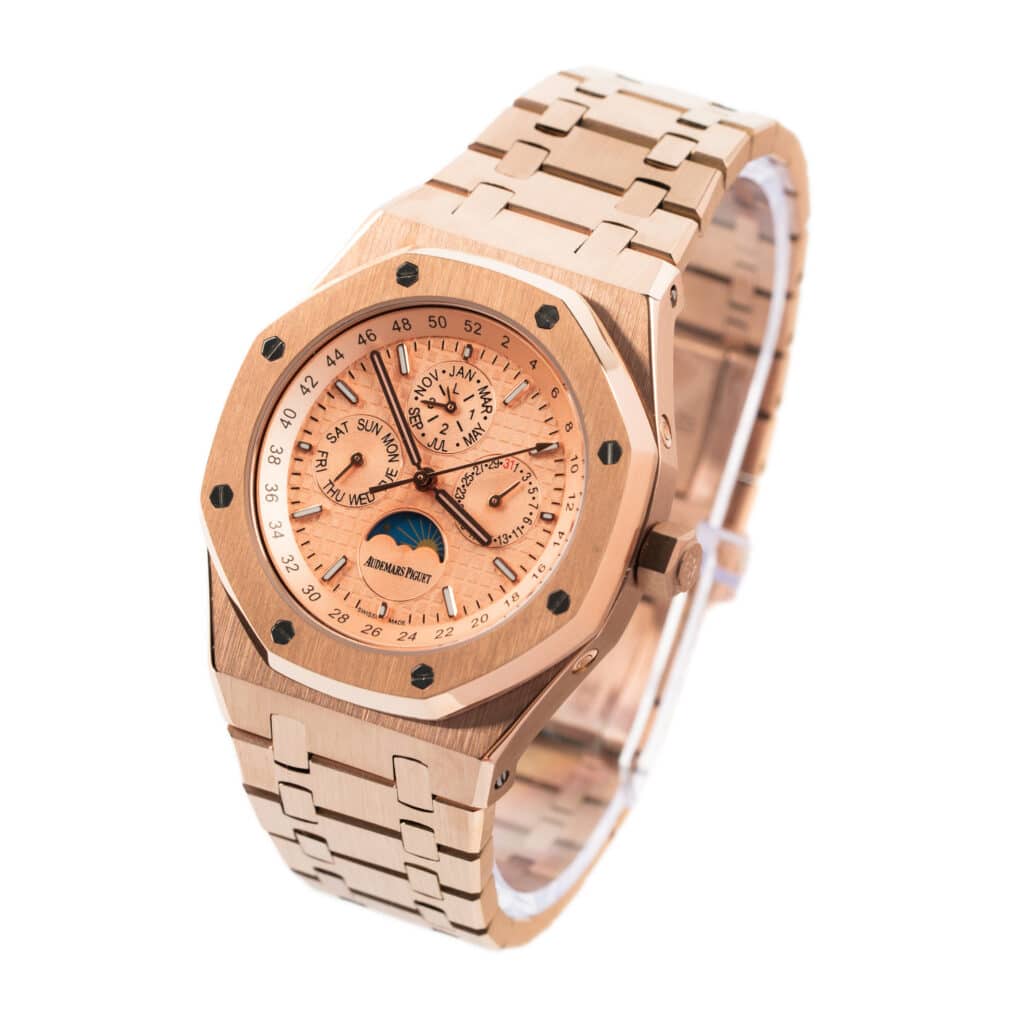 audemars piguet royal oak perpetual calendar rosegold pink 26574or oo 1220or 01 06 Audemars Piguet - Royal Oak Perpetual Calendar - Rose Gold Pink - 26574OR.OO.1220OR.01