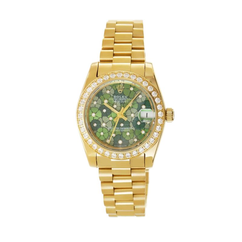 rolex datejust 31 gold floral green 278288rbr 03 scaled Rolex - Datejust 31mm - Gold Floral Green - 278288RBR