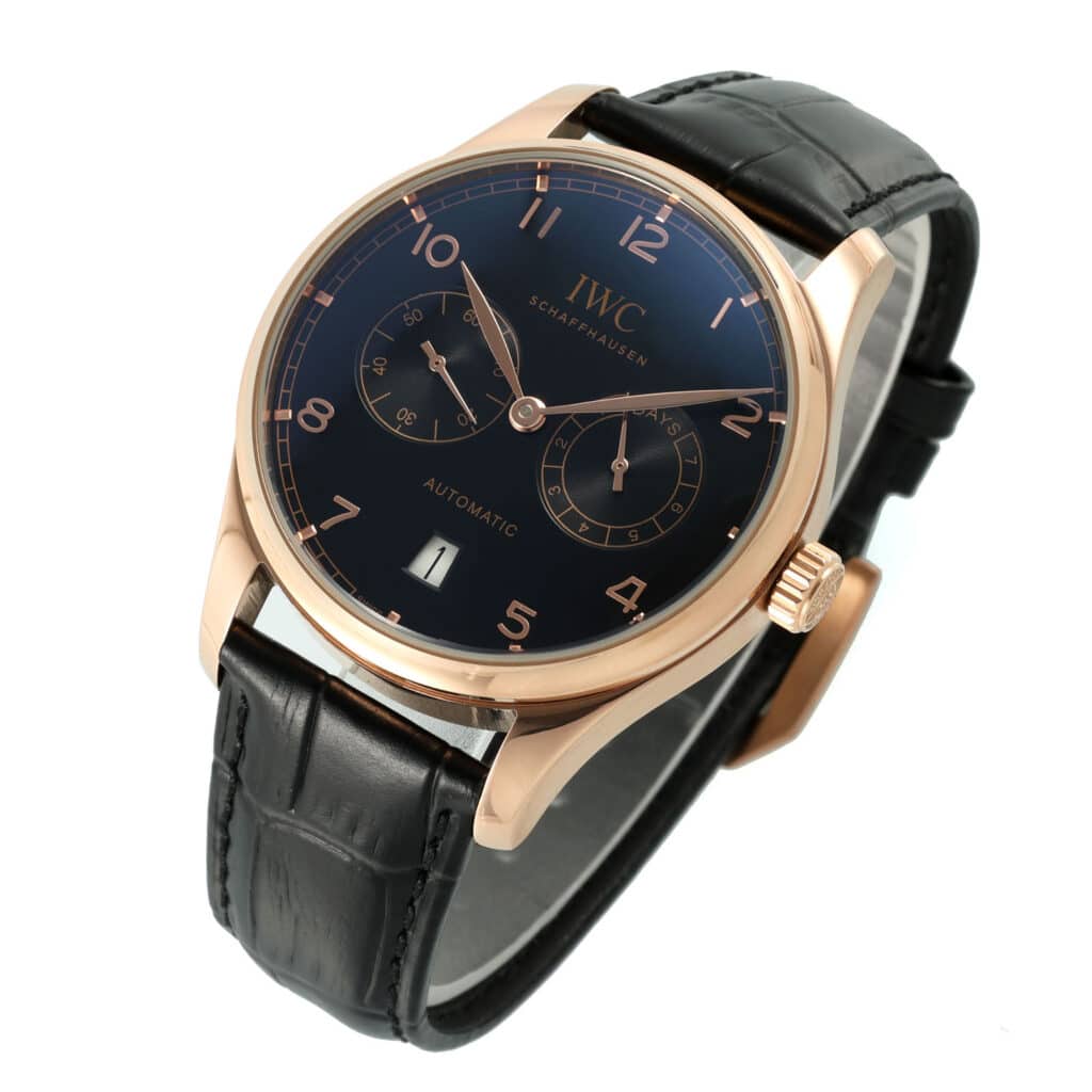 IWC Portugieser 42mm Rose Gold Black Dial IW501707 Replica