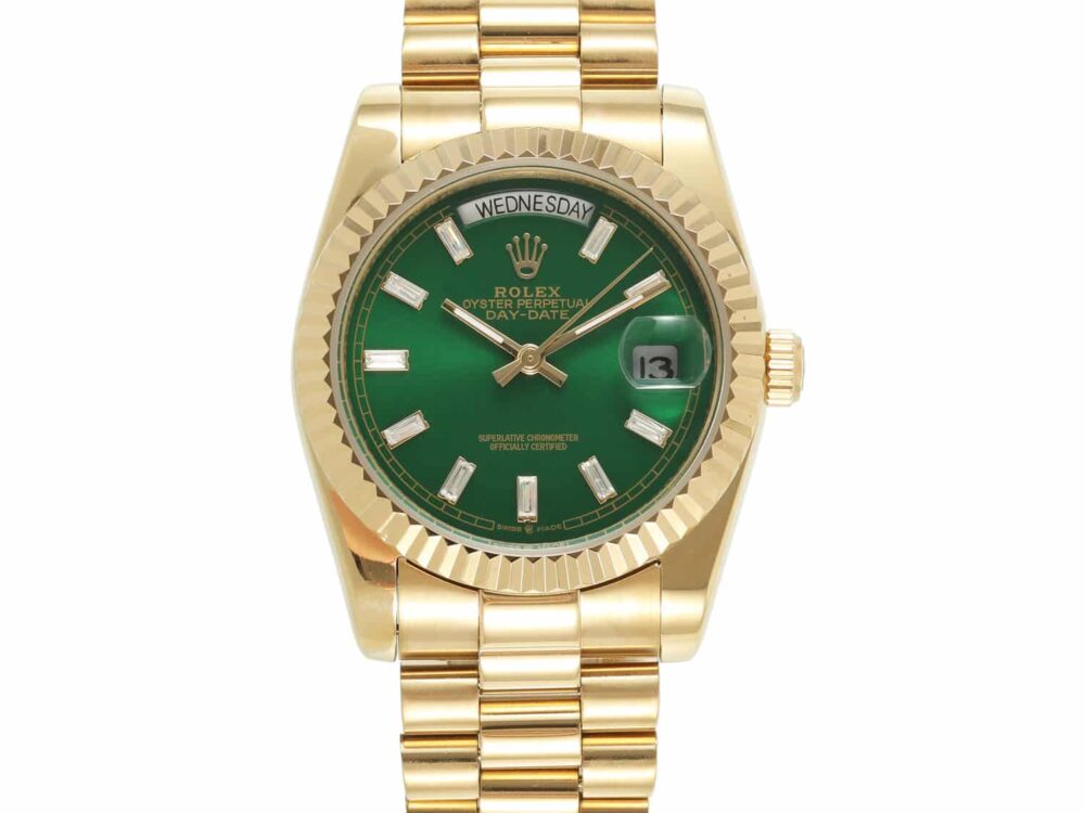 Rolex-Daydate-36-Gold-Green-Diamond-Set-128238-0130-01