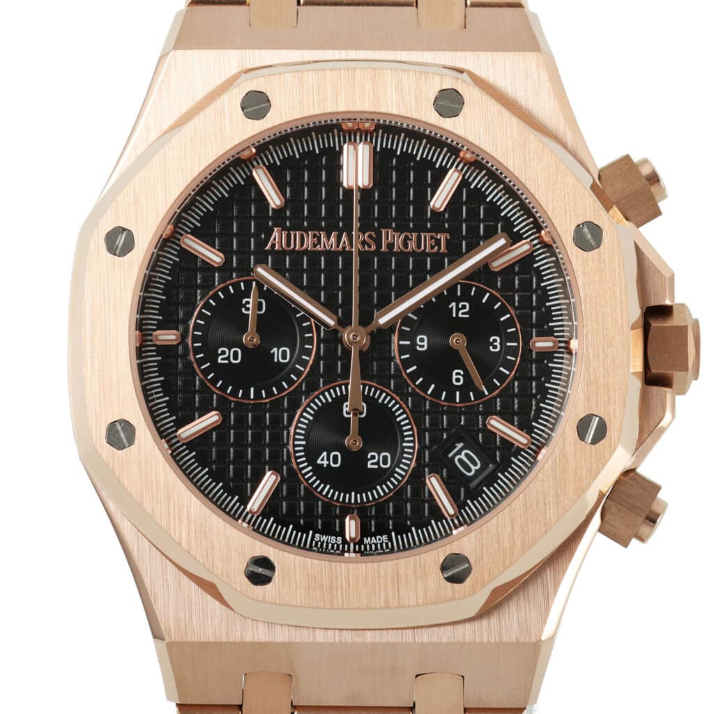 Audemars-Piguet-Royal-Oak-Chrono-41mm-Rosegold-Black-26320or-oo-1220or-01 Replica