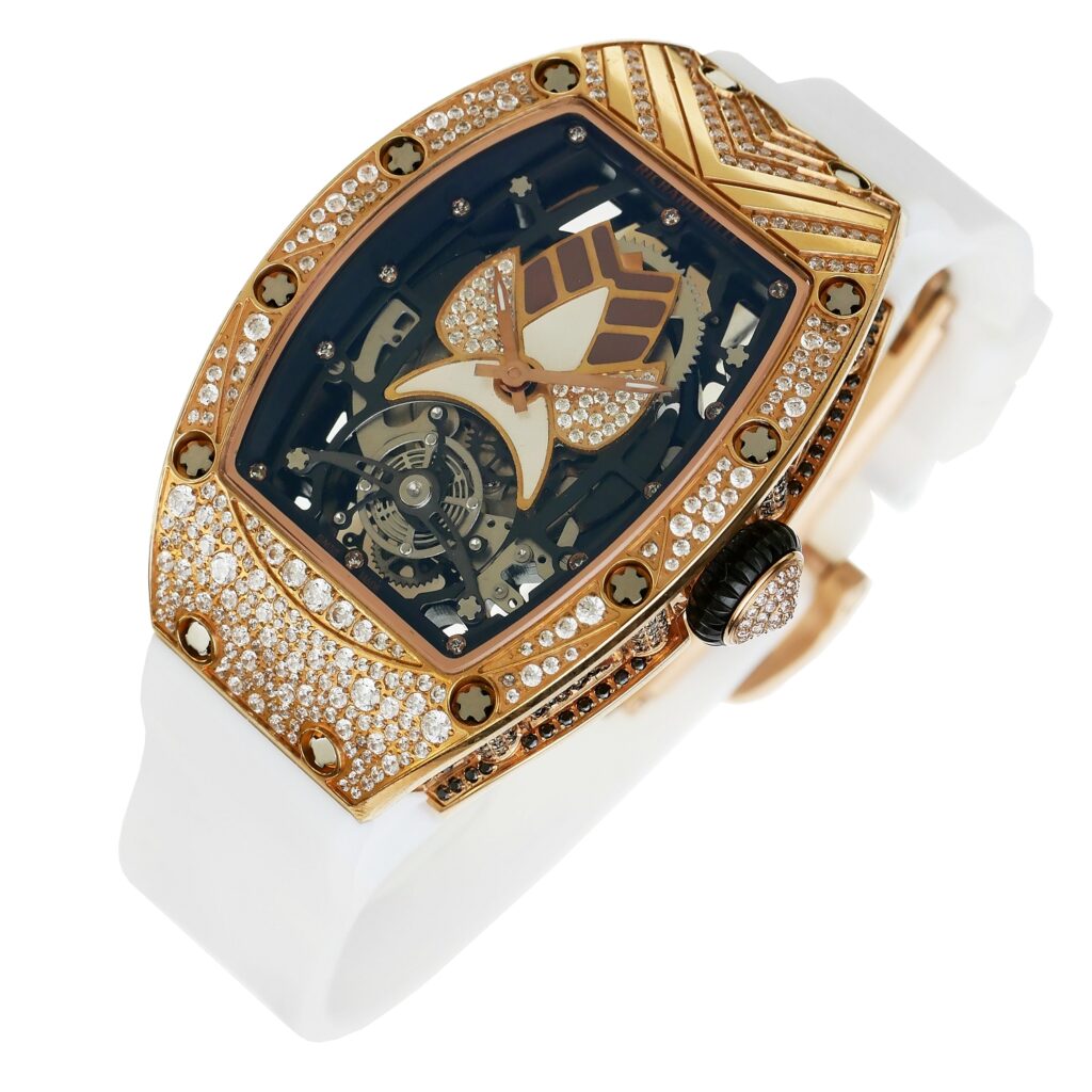 Richard-Mille-52x34x12-rm071-01Tourbillon-Talisman-Rosegold-Diamond-White-Rubber