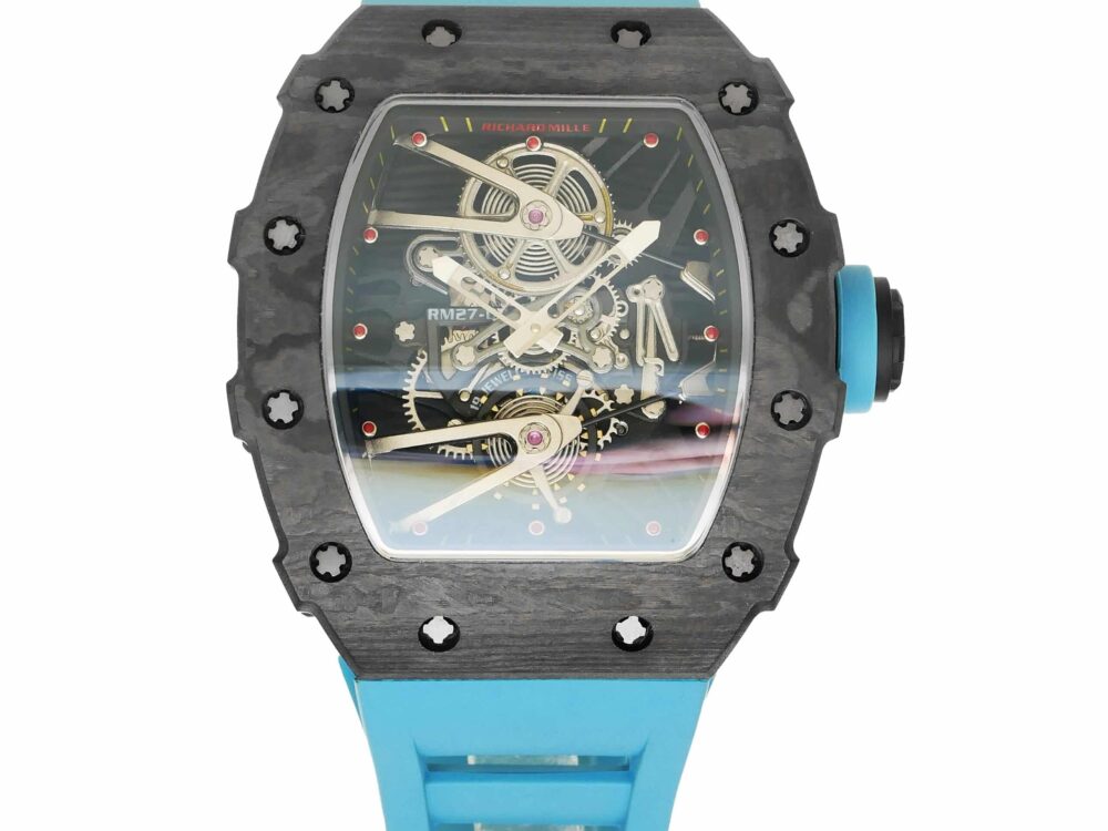 Richard-Mille-rm27-02-50mmx42mmx-16mm-Rafael-Nadal-Forged-Black-Carbon-Turquoise-Rubber