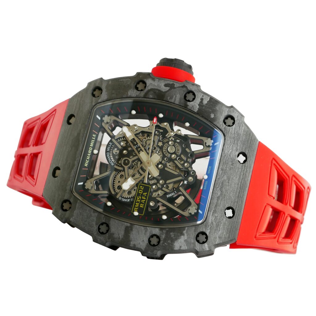 Richard-Mille-rm35-02-Rafael-Nadal-50mmx42mmx16mm-Black-Carbon-Red-Rubber