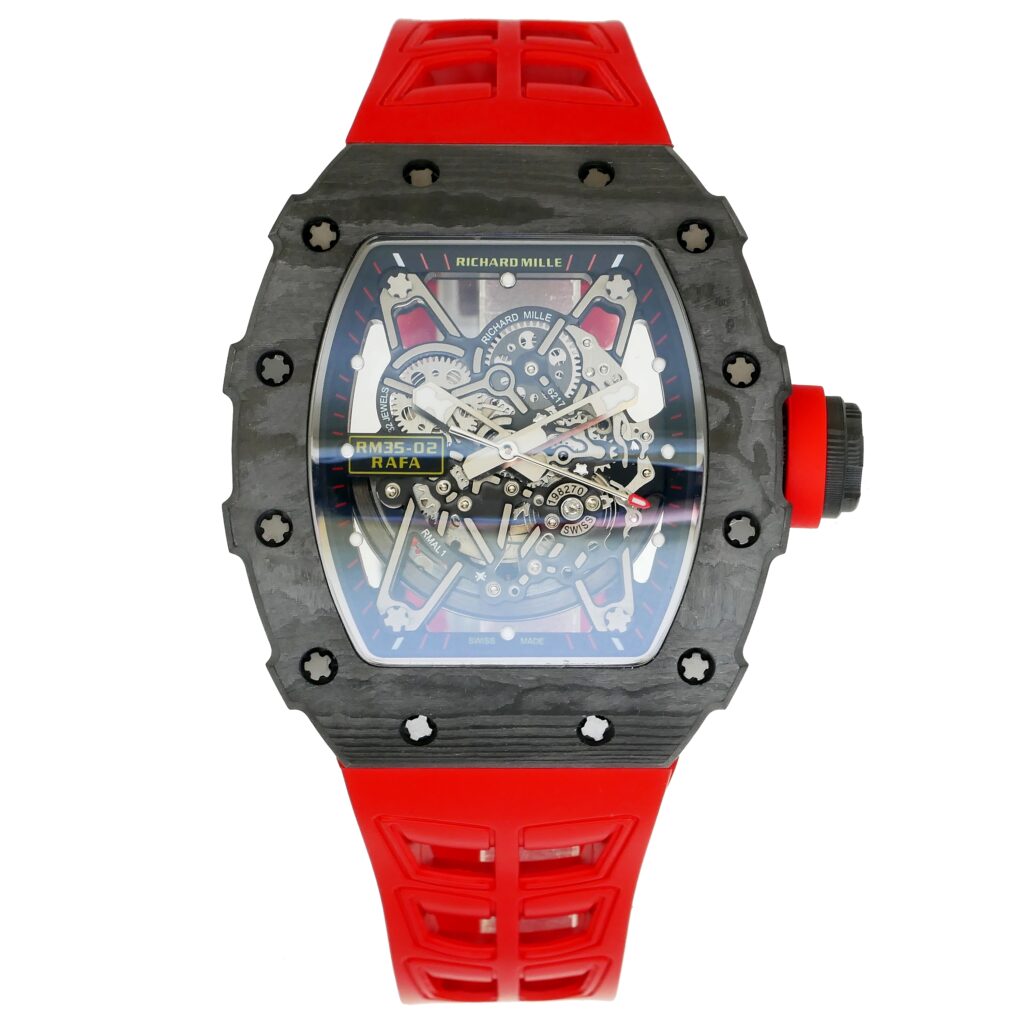 Richard-Mille-rm35-02-Rafael-Nadal-50mmx42mmx16mm-Black-Carbon-Red-Rubber