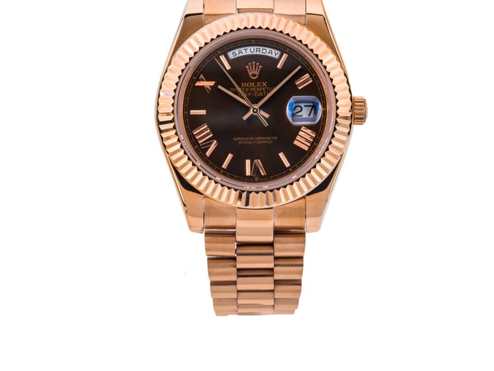 Rolex-Daydate-40-Everose-Brown-Roman-228235-0053 Replica